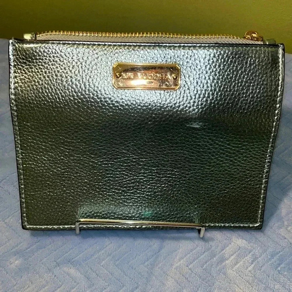 Big Buddha Metallic Blue Wristlet with Gold Accents - Picture 1 of 6